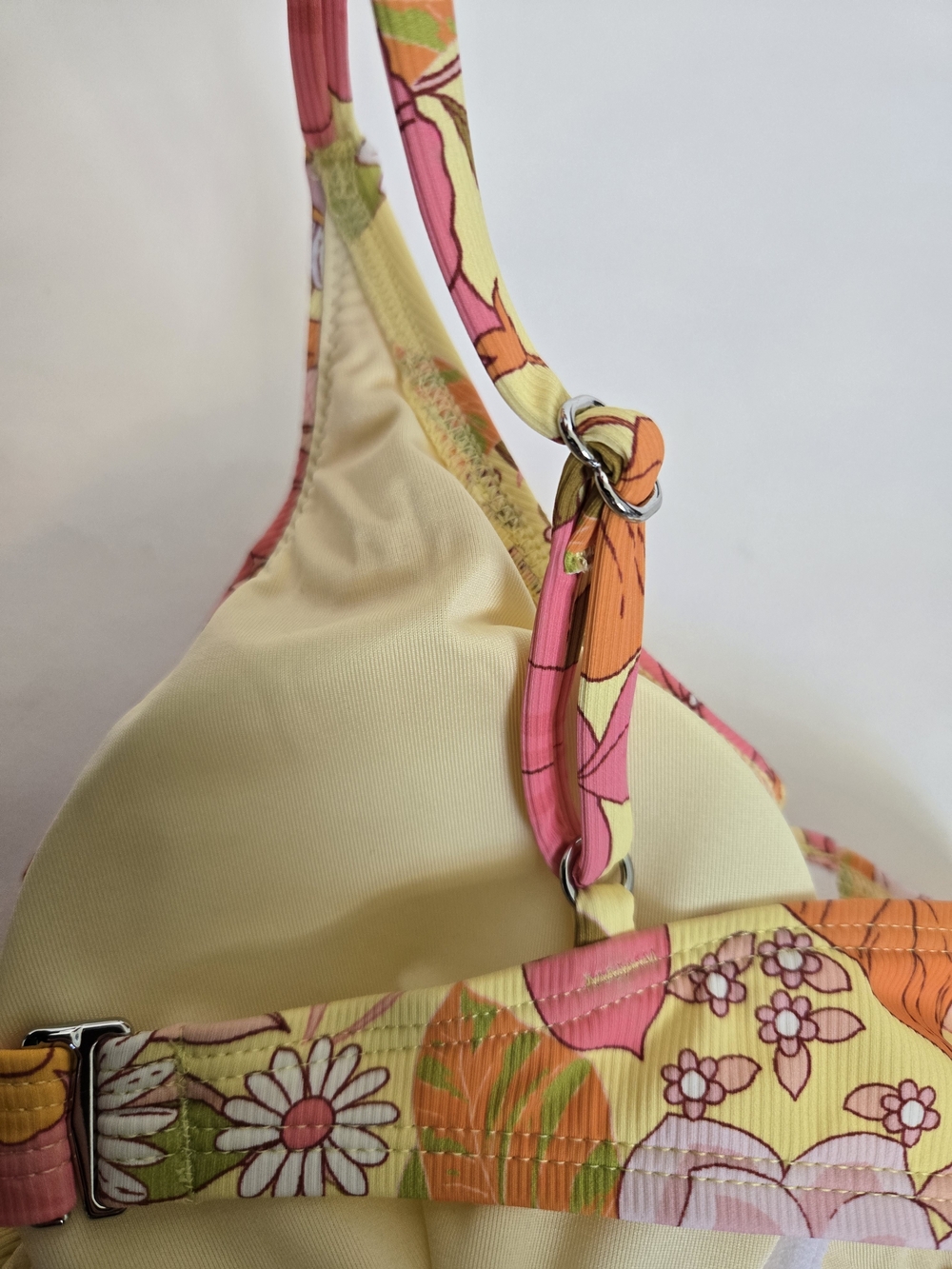 NEW Floral Pink & Orange Bikini Set - Women's Top Size Medium & Bottoms Size S - Picture 9 of 15